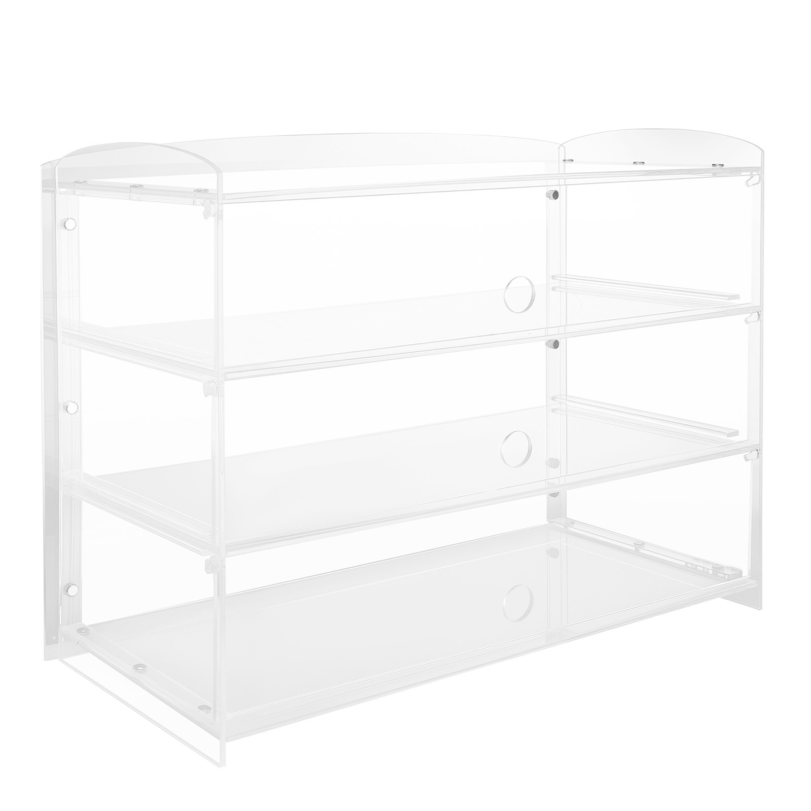Uimoso Bakery Display Case Countertop Acrylic Holder with 3-Tier Flip-Up Doors