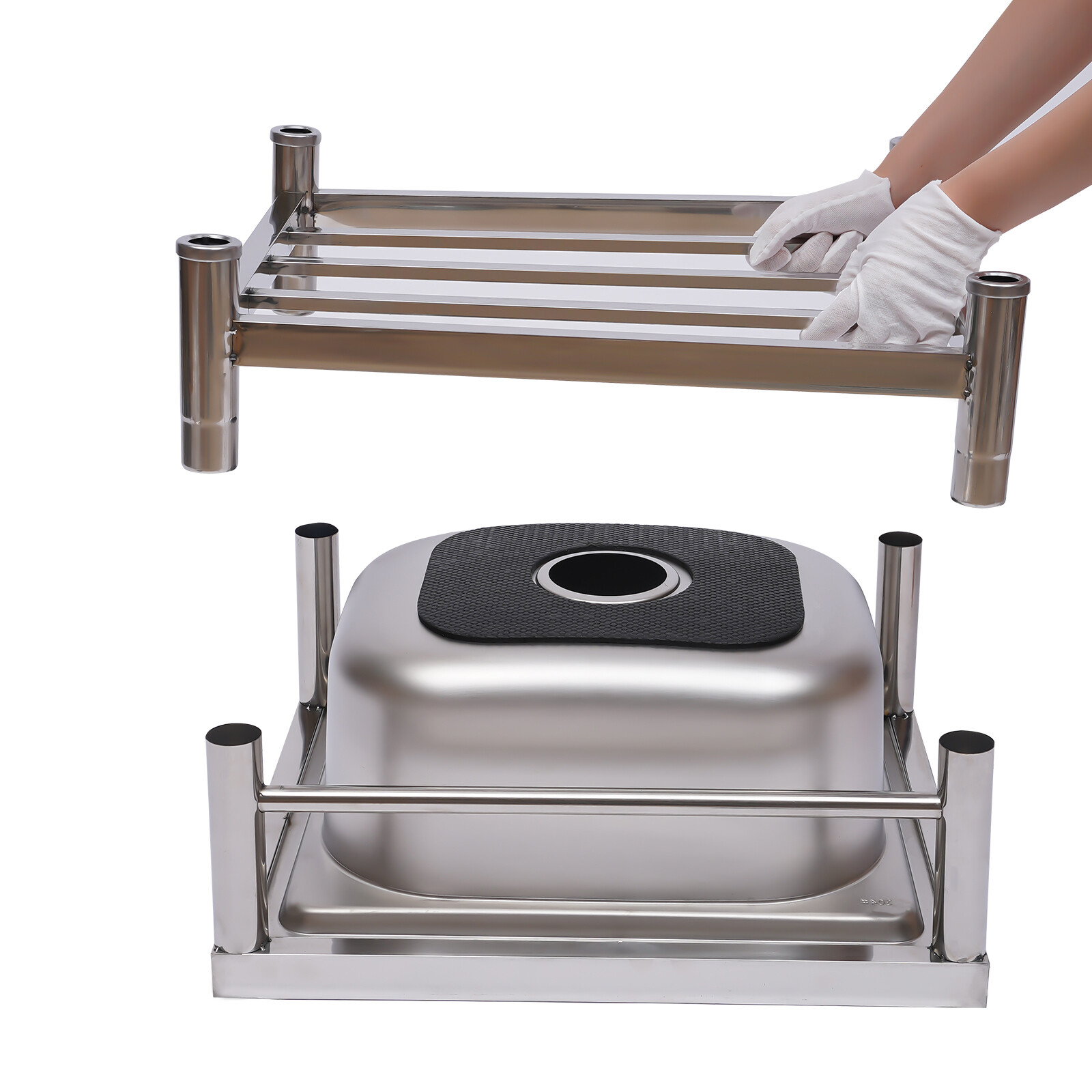 Utility Prep Sink 1 Compartment Stainless Steel Single Basin Bowl Kitchen Sink