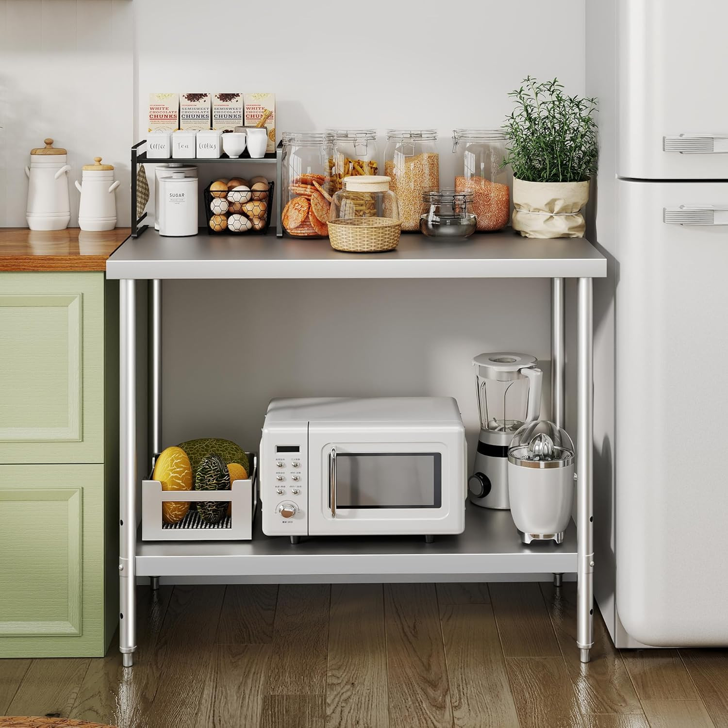 Heavy Duty 24×48 Inch Stainless Steel Prep Table with Undershelf for Kitchen