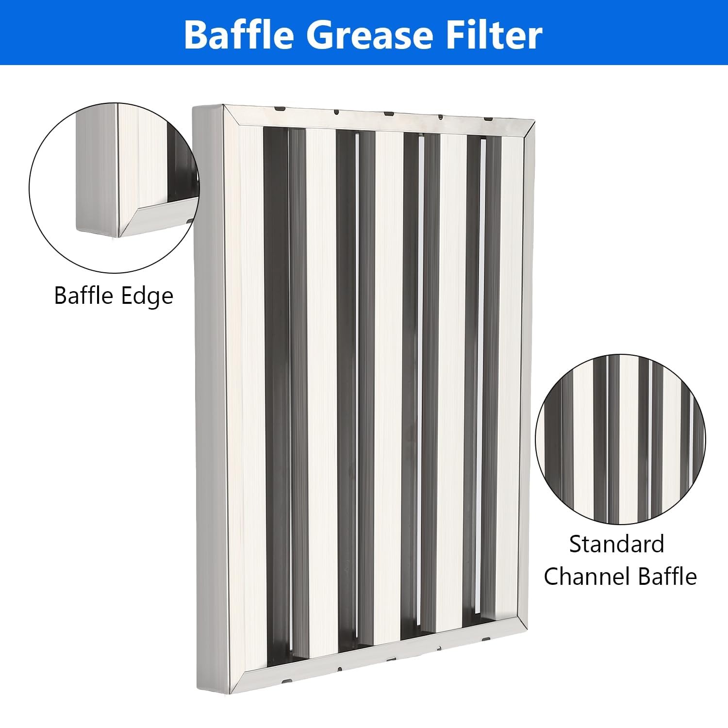 6 Pack Commercial Kitchen Exhaust Hood Filters 5 Grooves Range Hood Filters NEW