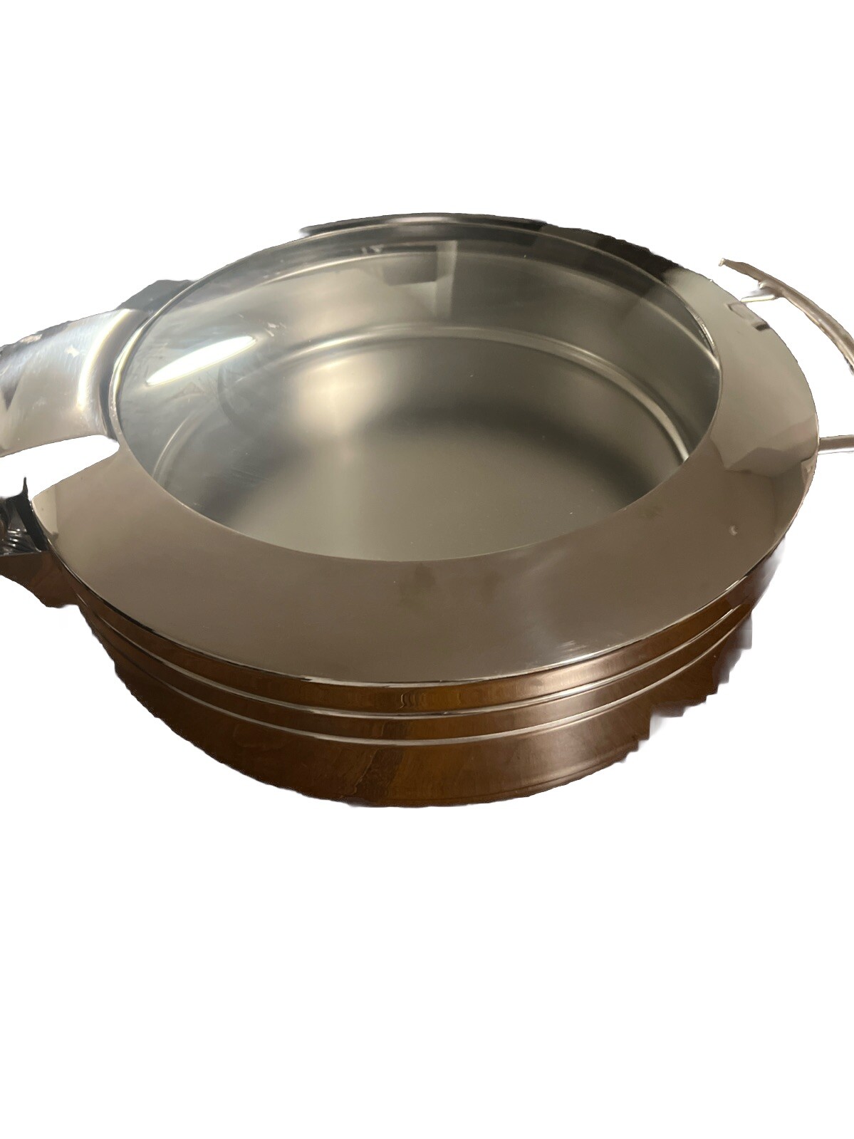 HUBERT® Induction Chafer 6 1/3 Qt Round Stainless and White – 17 1/3″L x 21