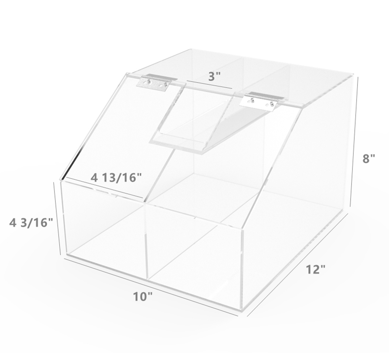 Returned item 2.5 Gallon Acrylic Candy Bin, 2 Compartments, Scoop Holder