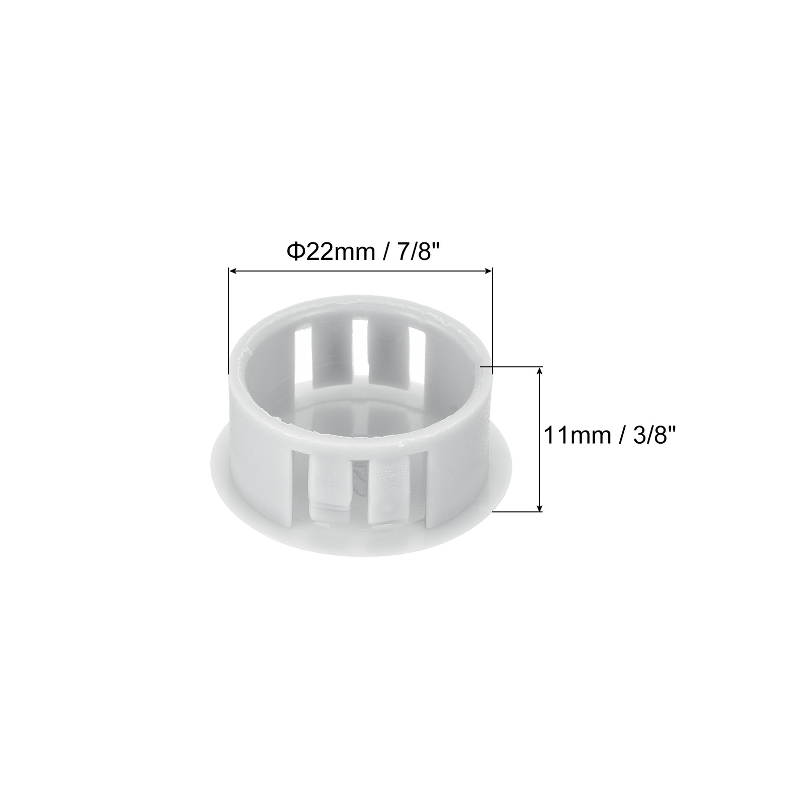 32Pcs 22mm Light Gray Nylon Plastic Round Locking Hole Plugs Insert End Cap