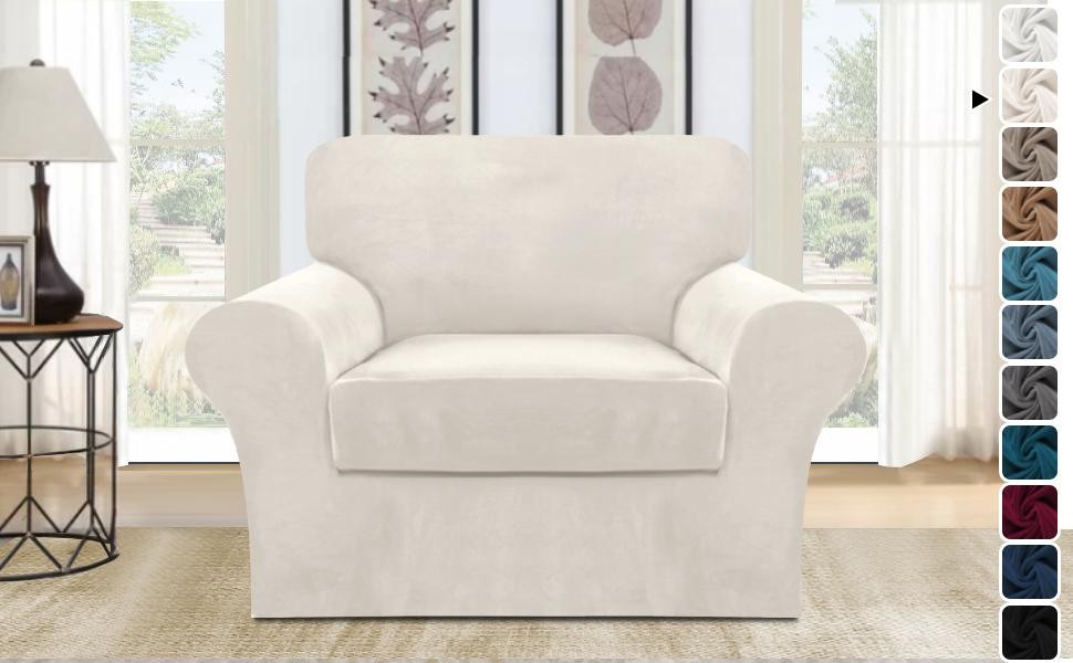 2 Piece Chair Sofa Covers 85% Polyester, 15% Spandex for Living Room Slipcovers