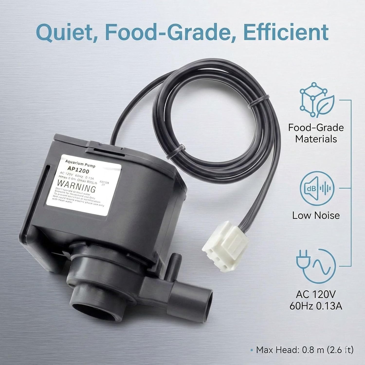 AP1200 AC120V Commercial Ice Maker Water Pump Compatible with HZB-30F, Black