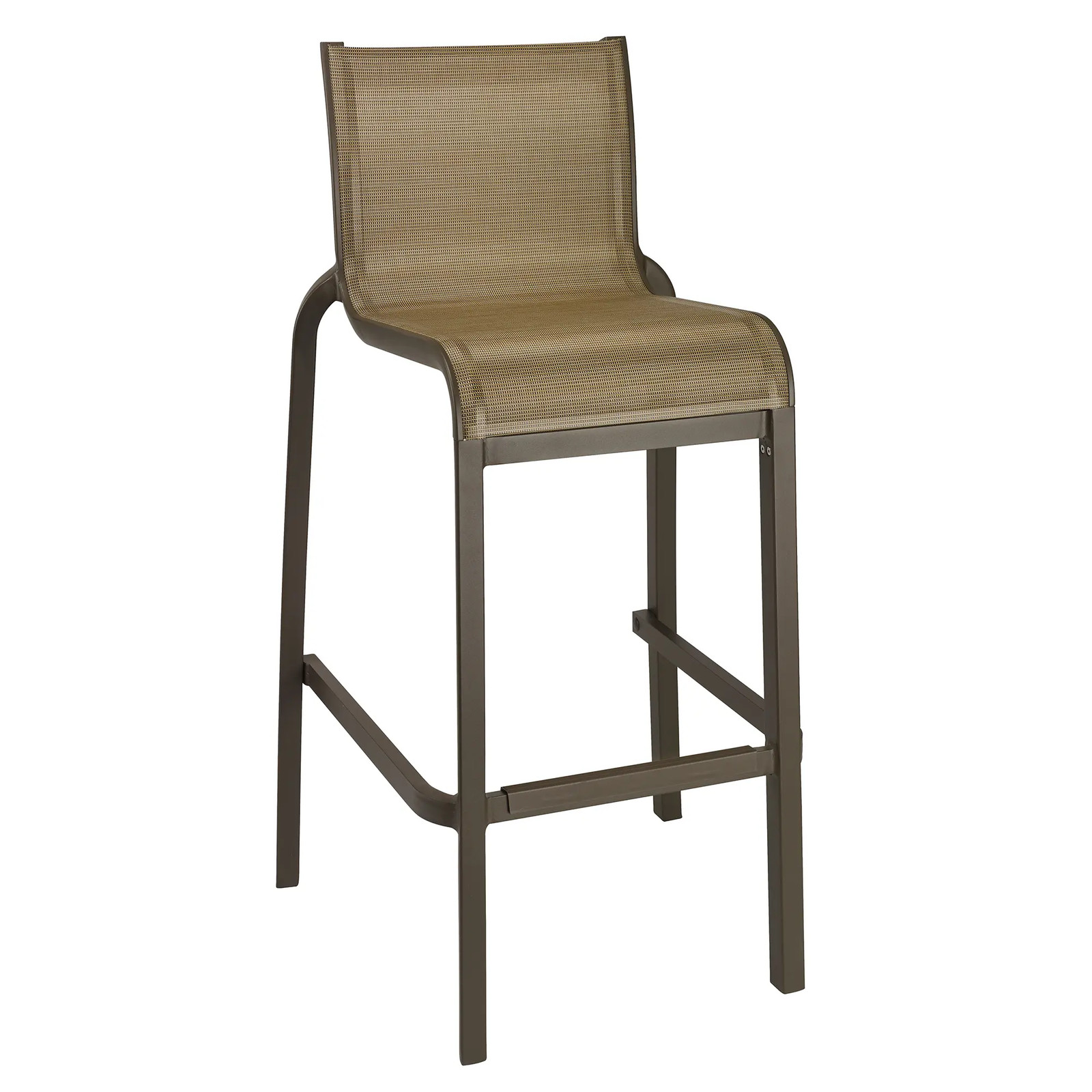 Grosfillex US030599 Sunset Armless Cognac Outdoor Stacking Barstool – 2 Per Set