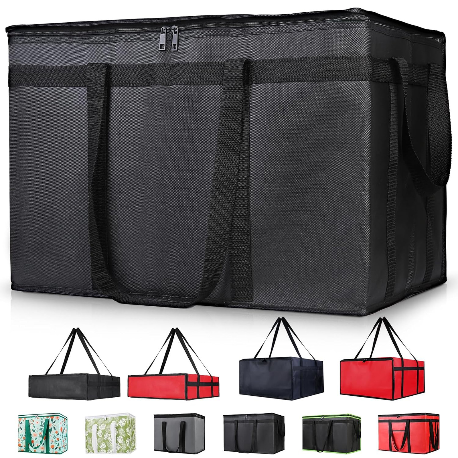 Insulated Food Delivery Bag Reusable Cooler Tote for Shopping Travel Catering