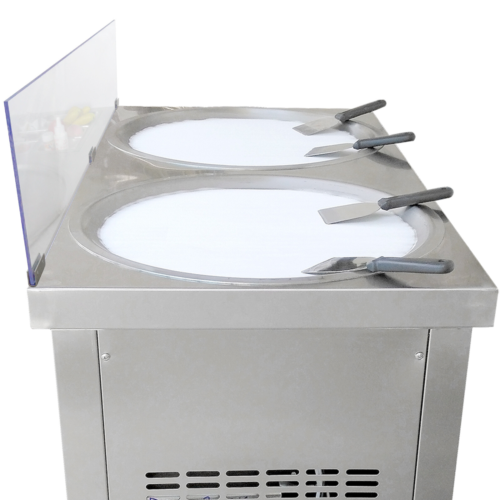 ETL NSF 55cm(22″) Double round pans rolled ice cream machine,ice cream maker