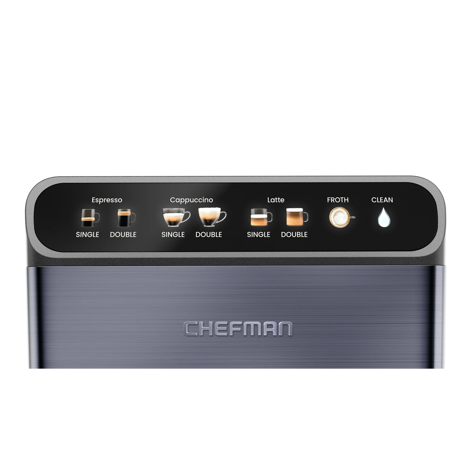 Chefman RJ54-I-SV-BLK-WM 20-Bar, 2-Cup Black Stainless Espresso Machine