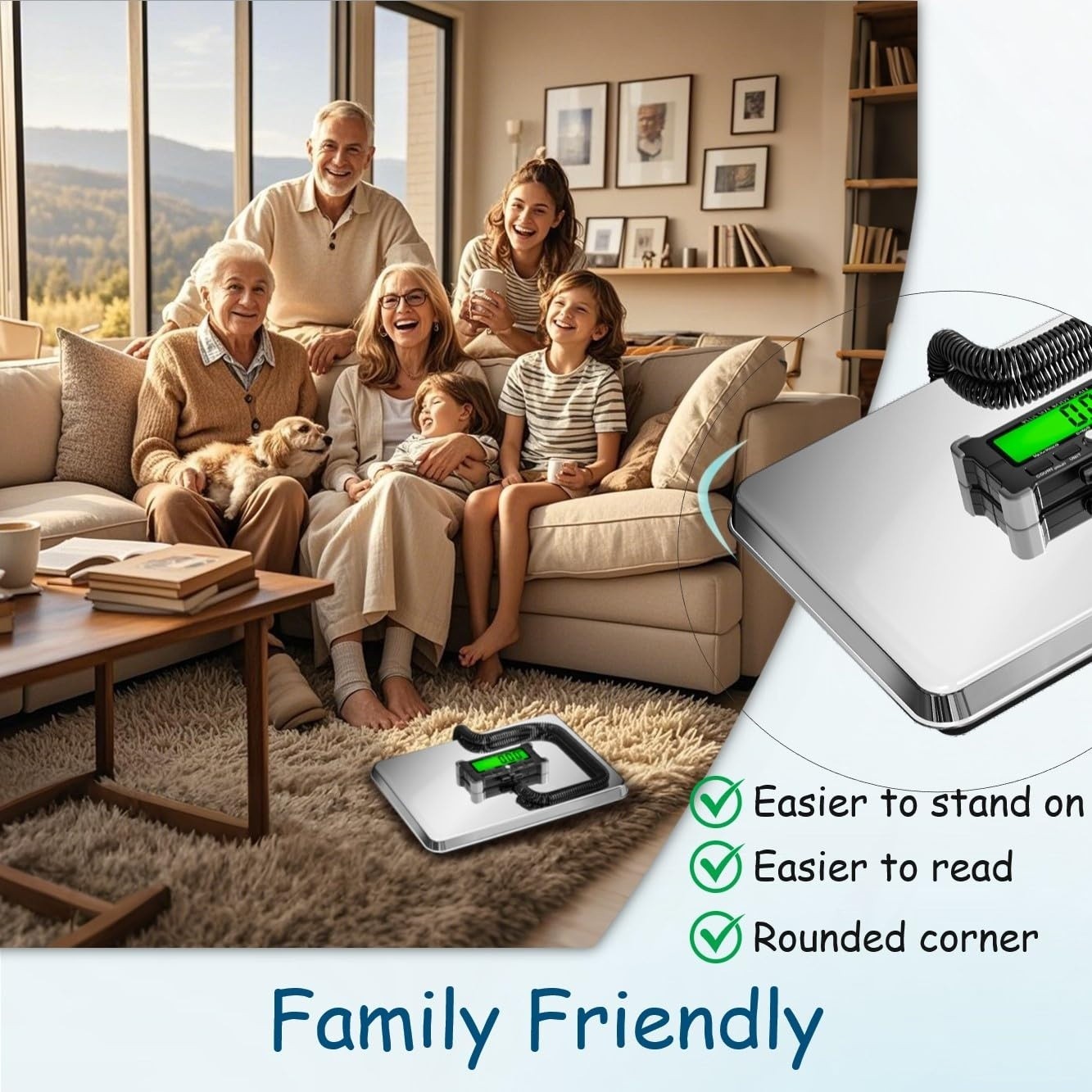 Extra Wide Plus-Size Digital Body Scale 300kg/660lb LCD Display