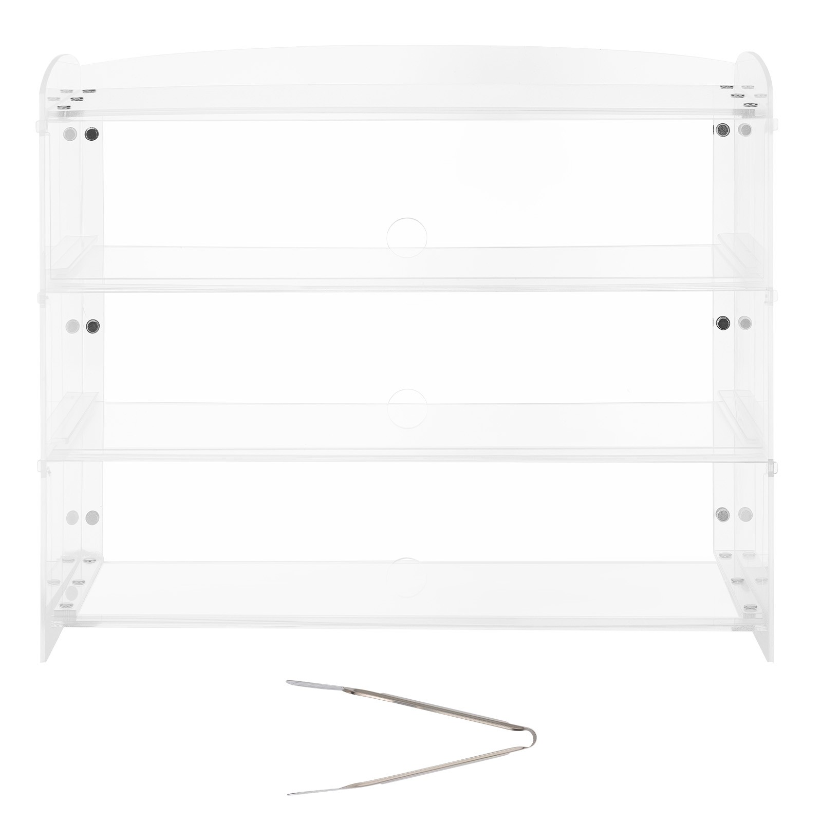 Uimoso Bakery Display Case Countertop Acrylic Holder with 3-Tier Flip-Up Doors