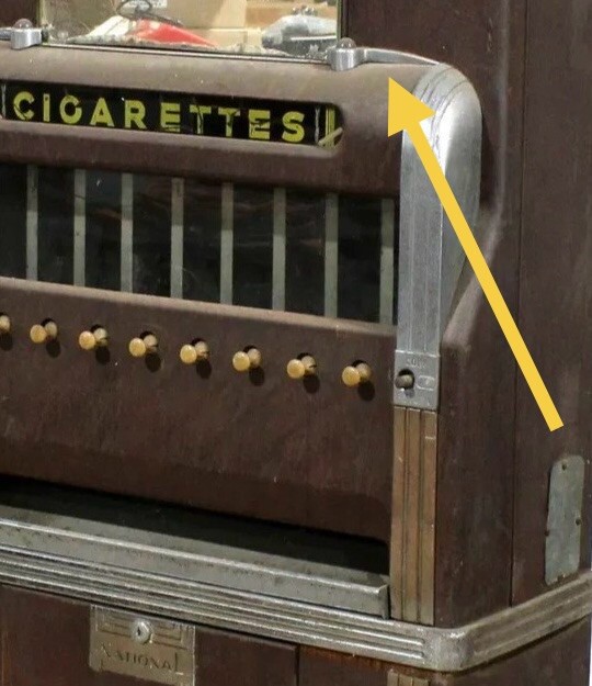 Lever Handle Right Side National Cigarette Vending Machine 1930’s 1940’s
