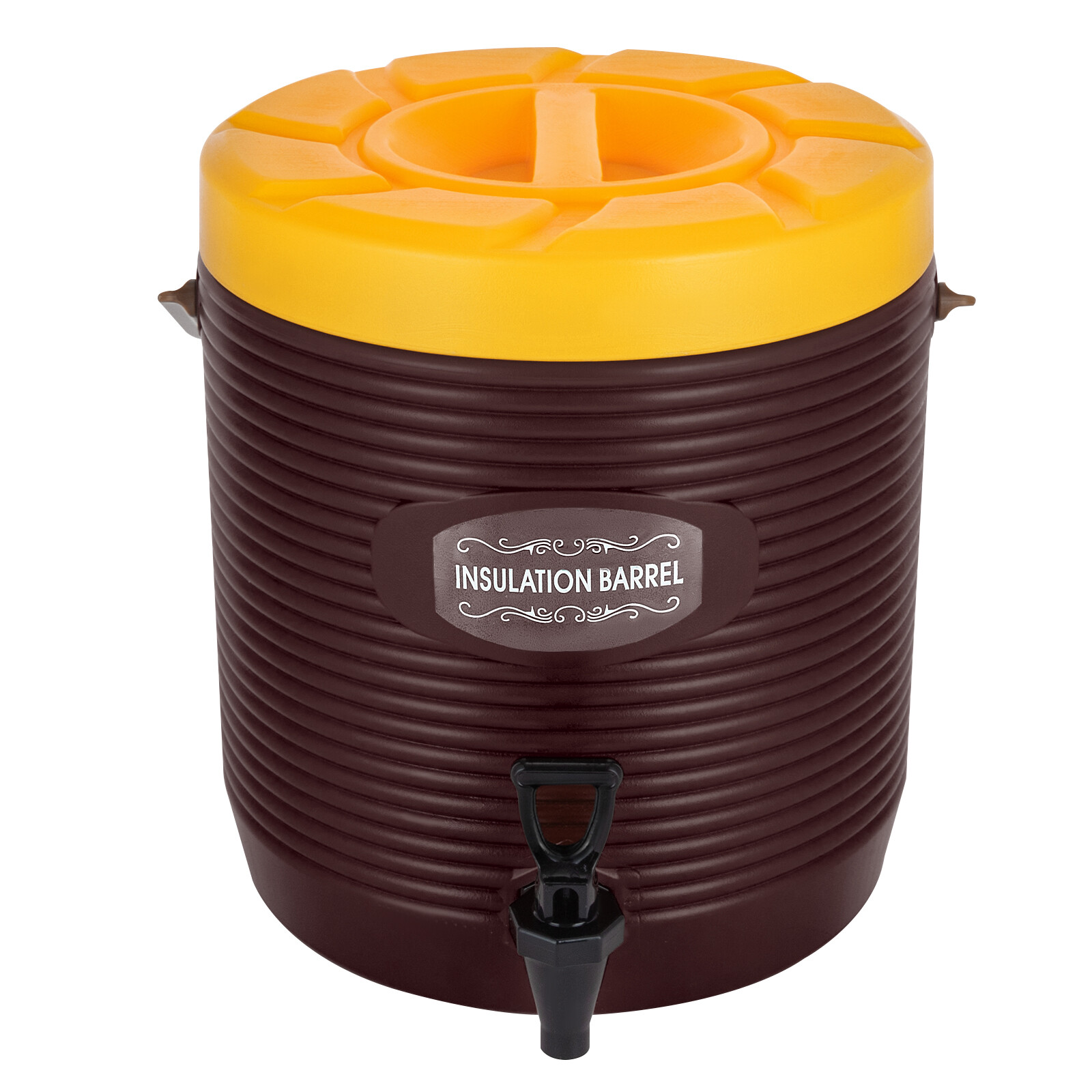 13L Hot & Cold Drink Dispenser Insulated Beverage Dispenser with Faucet Brown US