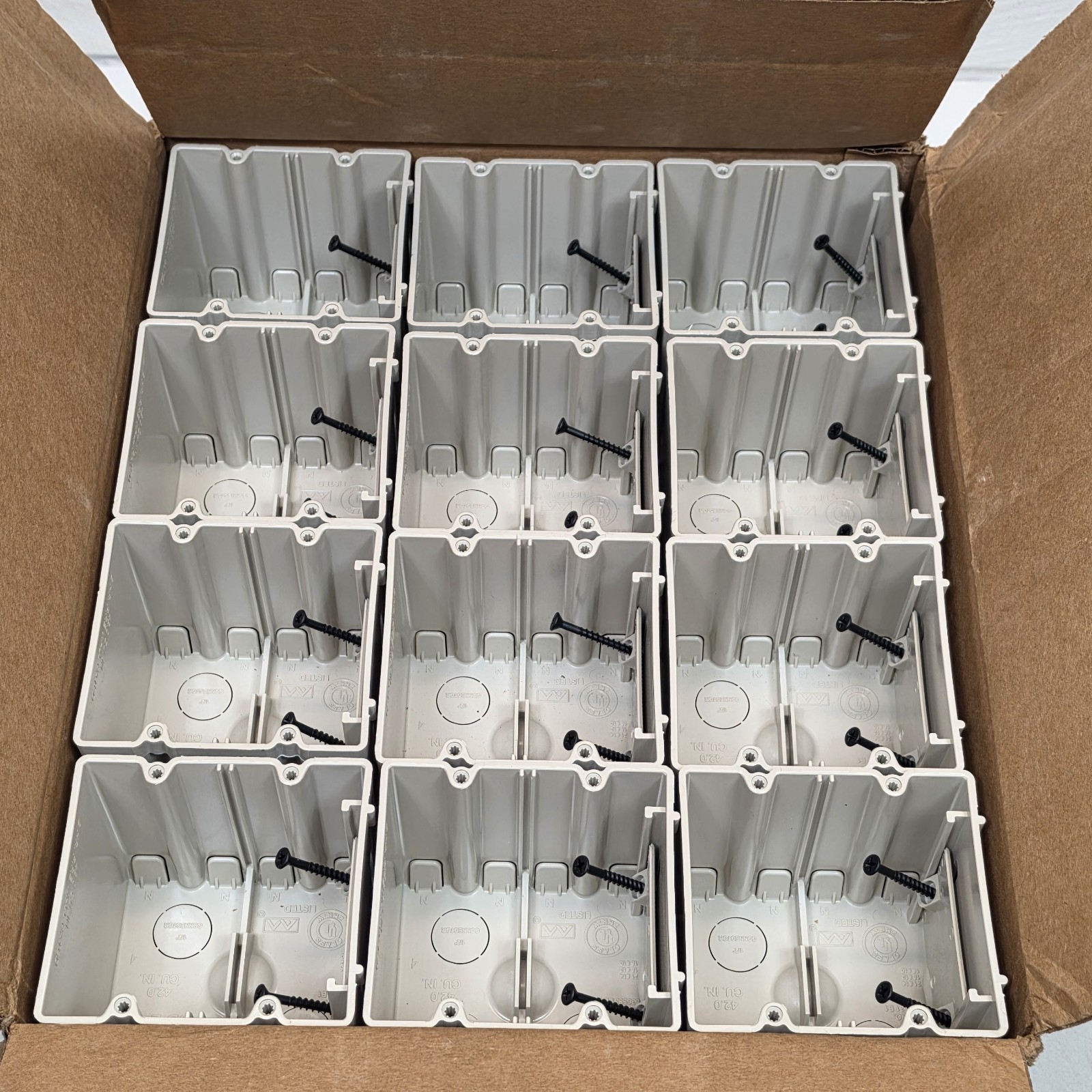 24pcs Allied Moulded SB-2 2 Gang Adjustable Electrical Box New/Old Work