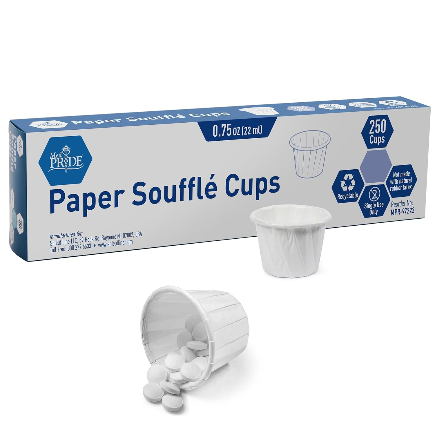 Disposable 250 Pack Paper Souffle Medicine Cups-0.75 Ounce, Dispenser Paper Cups