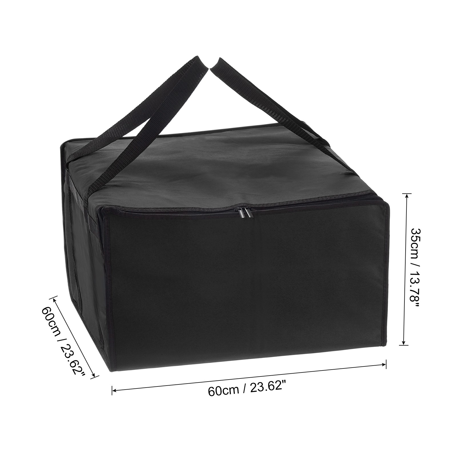 Insulated Pizza Bag 24x24x14 Inch Non-woven Fabrics Grocery Bag Black