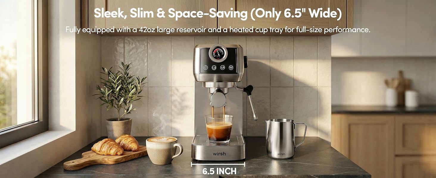 Espresso Machine,20 Bar Semi-Automatic Espresso Maker with Milk Frother