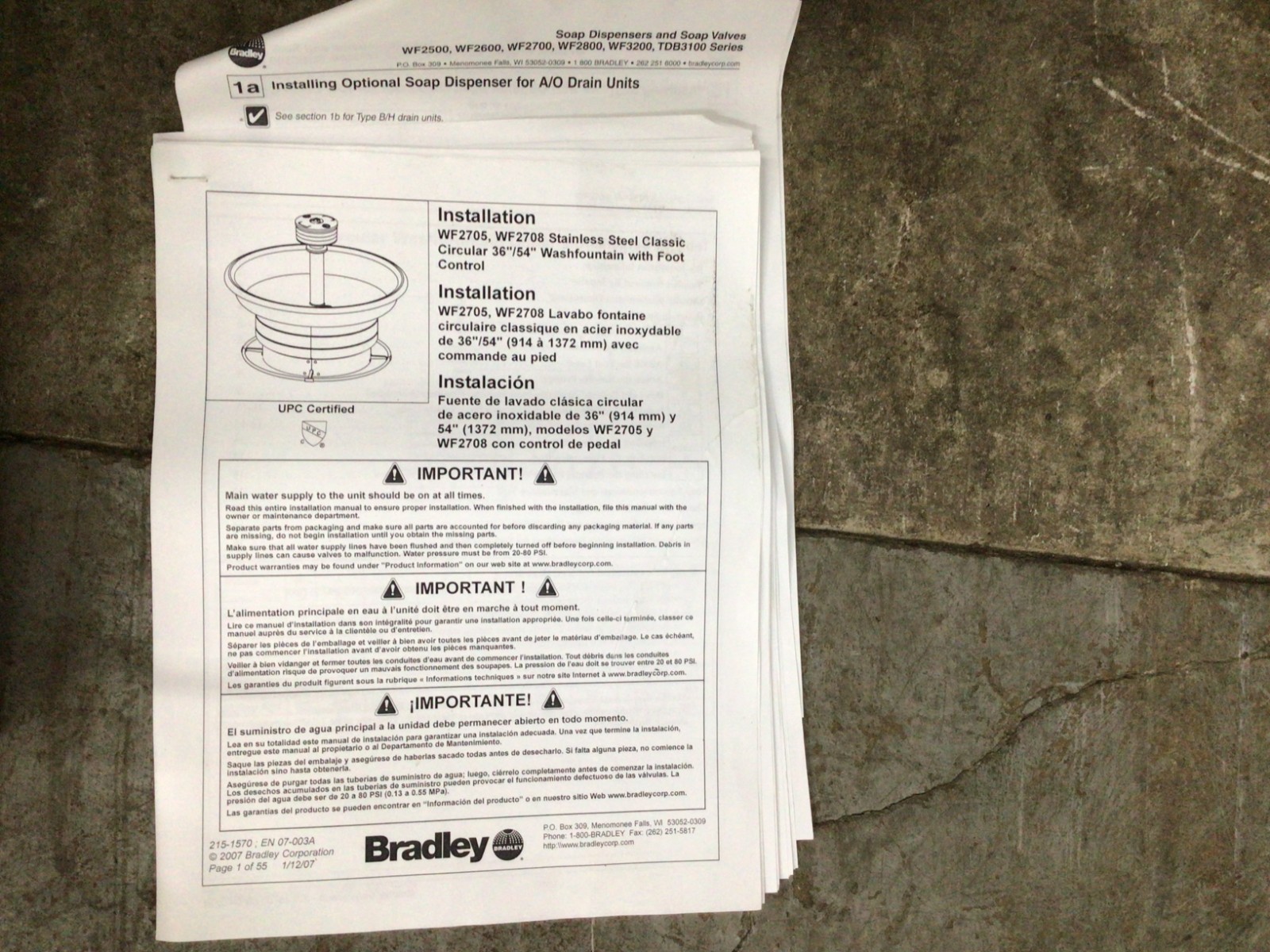Bradley Wash Fountain S93-532 Silver, Stainless Steel, Circular, 36 in Overall W
