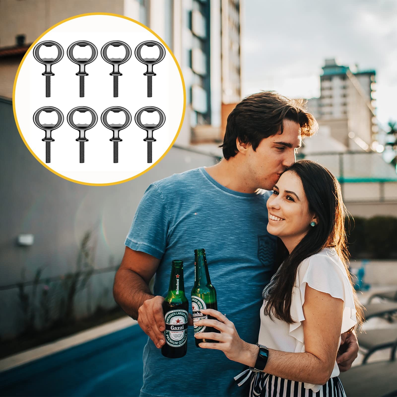 Metal Bottle Opener Kits 8 Pack Blank Stainless Steel Bottle Opener Insert Kits