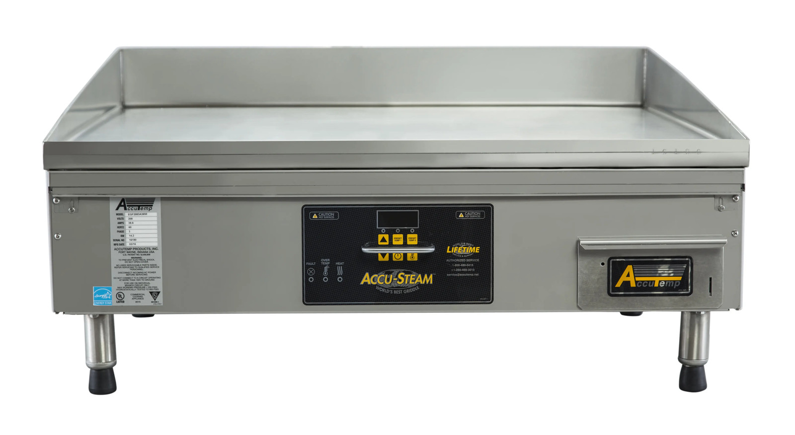 AccuTemp 36″ Accu-Steam Electric Countertop Griddle 208/3 14.25kW