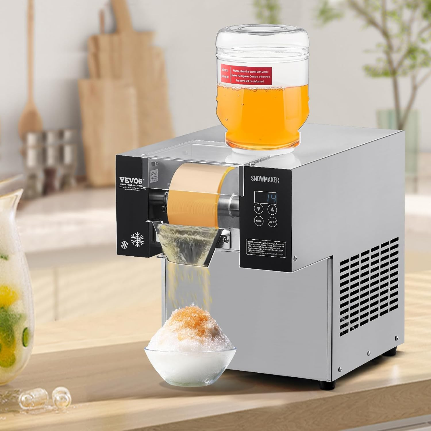 Stainless Steel Snowflake Ice Maker – 176.4LBS/24H for Cafés & Bakeries