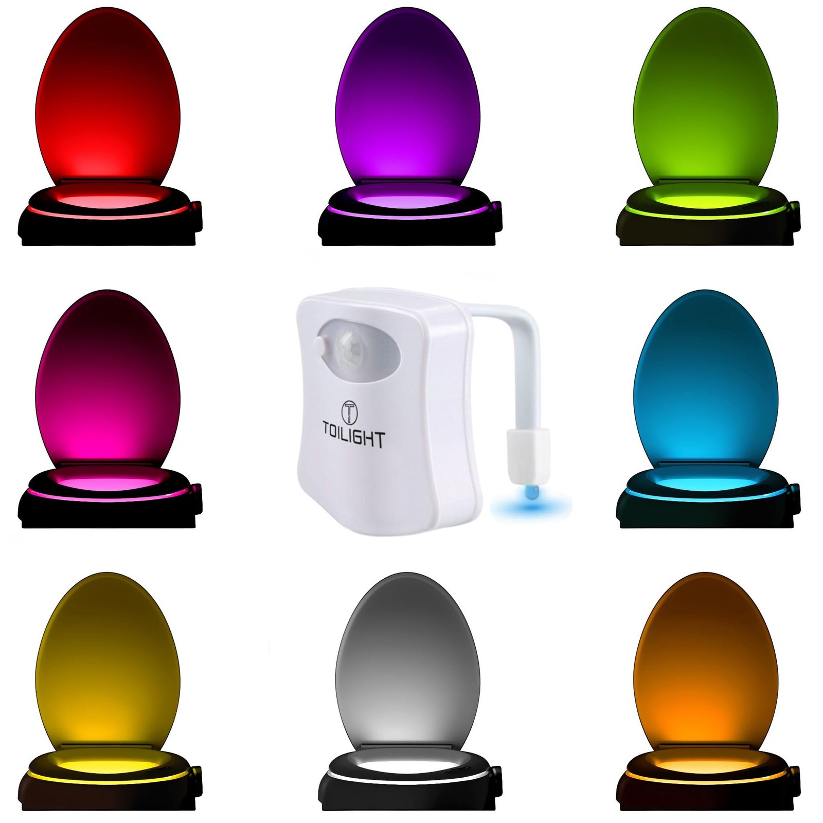 ToiLight The Original Toilet Bowl Night Light. Fun Useful Bathroom Motion Sensor