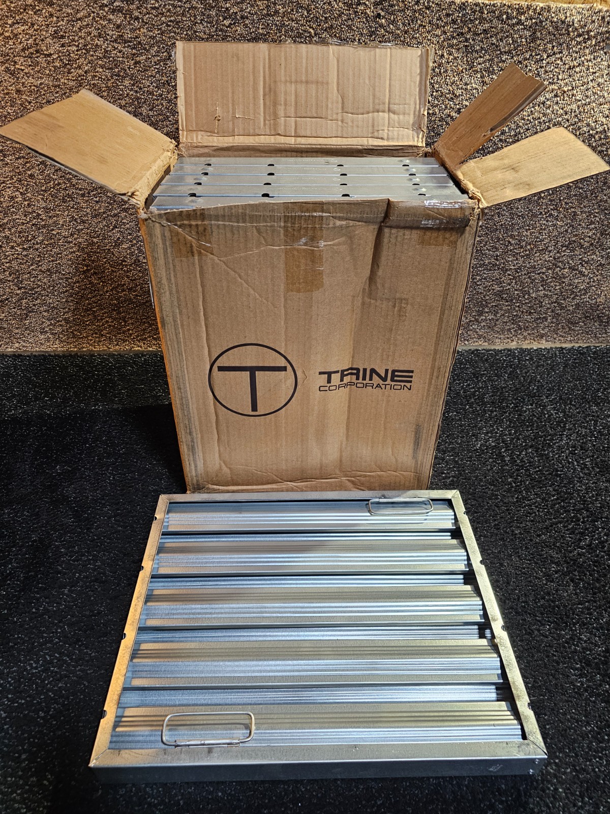 (QTY 6) Trine F35I Baffle Grease Filter, 20in. x 16in. x 2in., Galvanized Steel