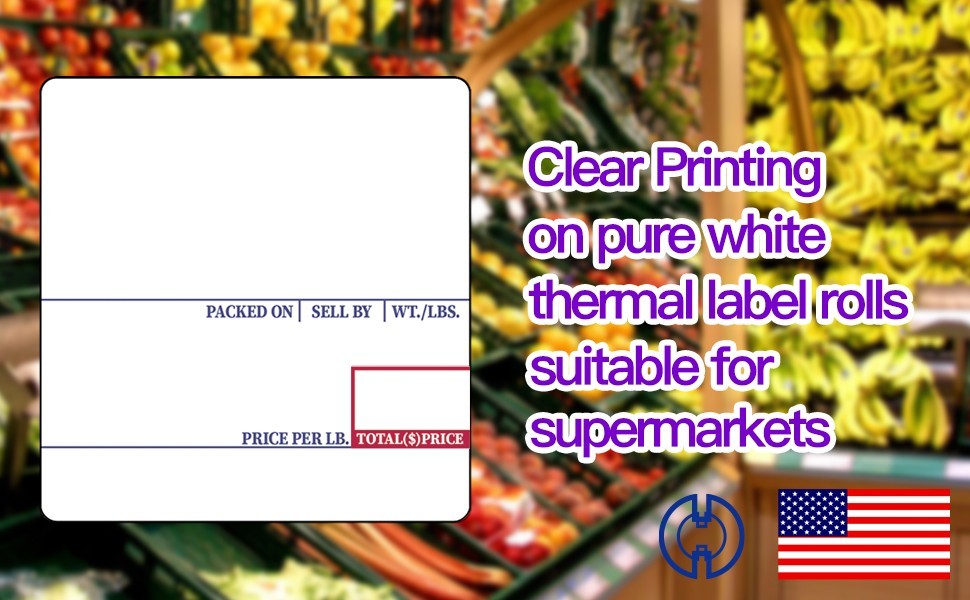 CAS LST-8020 Printing Scale Label, 58 x 60 mm, UPC/Ingredients x 36 Rolls Box