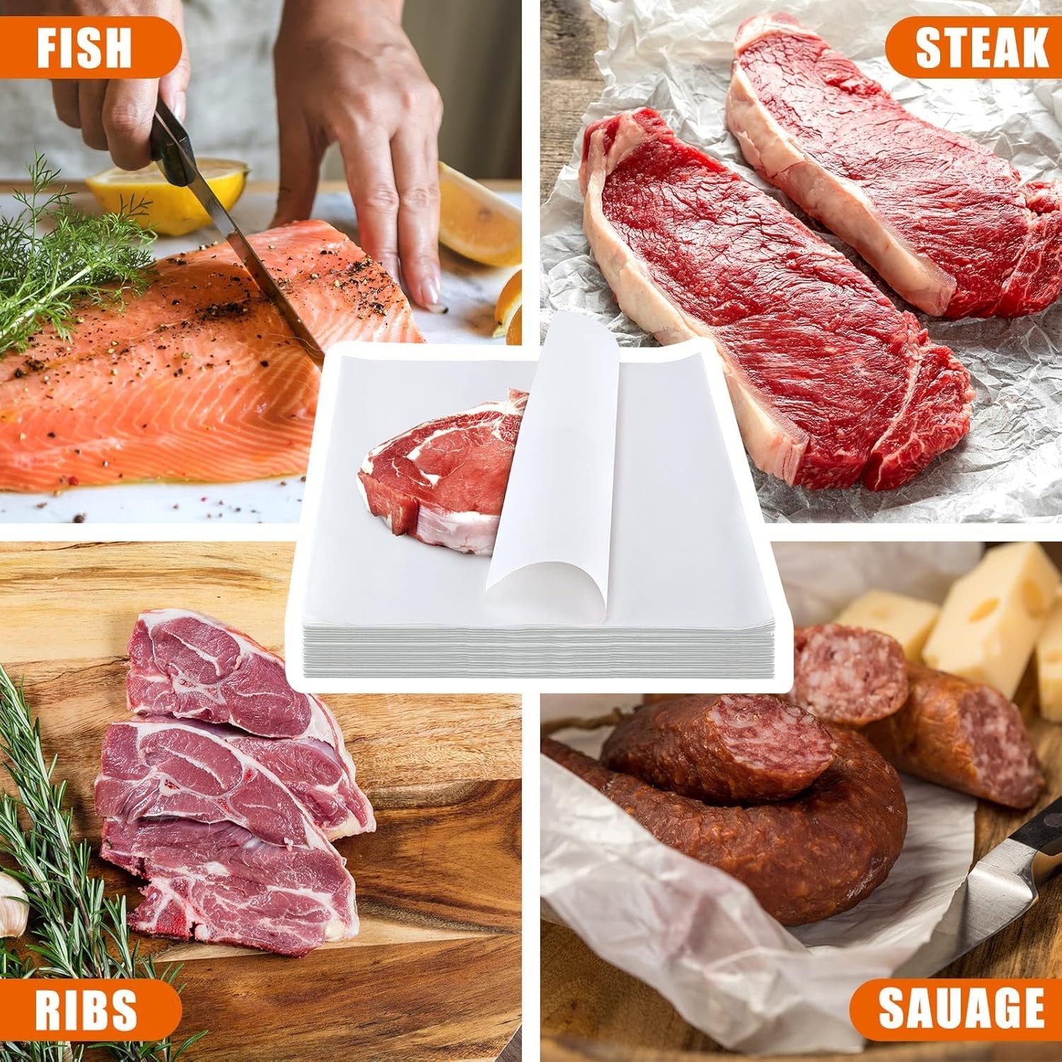 Sublimation White Butcher Paper Disposable Butcher Paper Sheets Square Meat S…