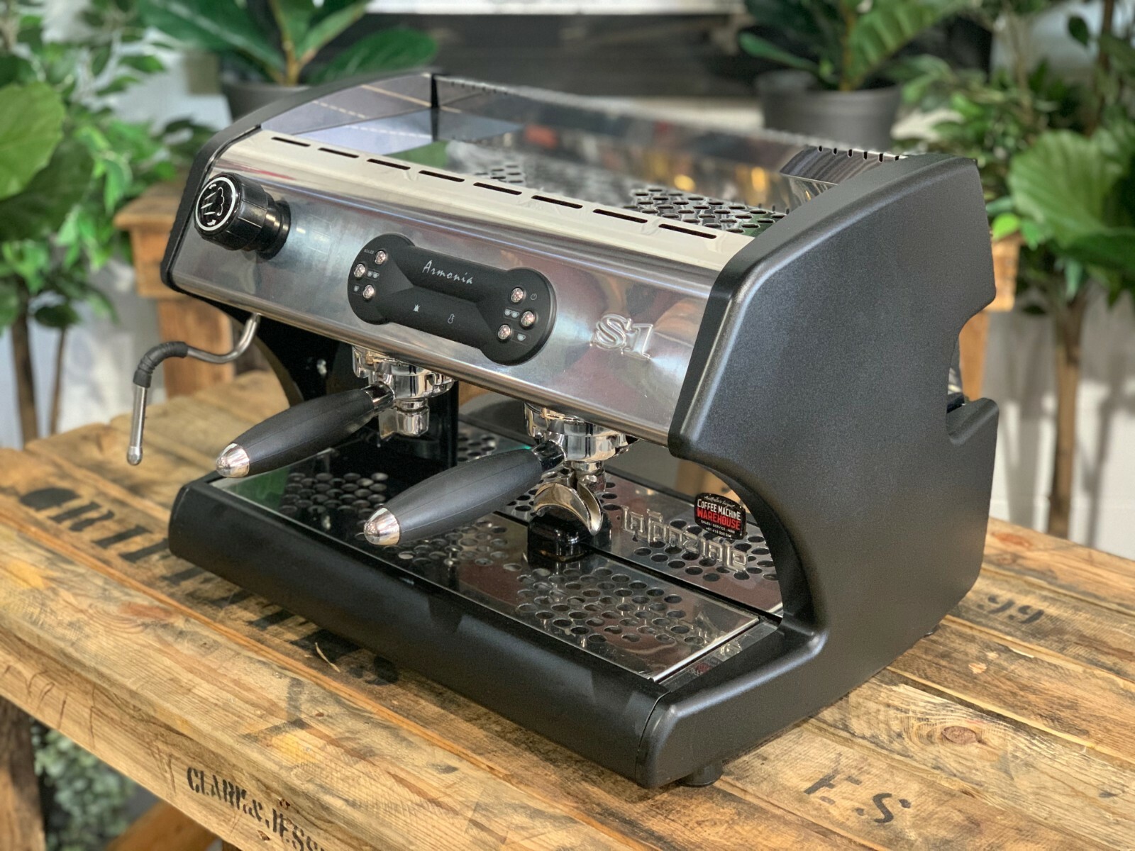 LA SPAZIALE ARMONIA EK 2 GROUP BLACK ESPRESSO COFFEE MACHINE COMMERCIAL CAFE