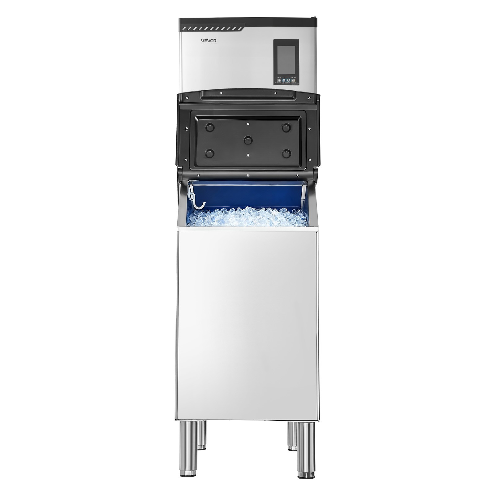 VEVOR Commercial Ice Maker 800LBS/24H with 300LBS Storage Bin Auto Self-Cleaning