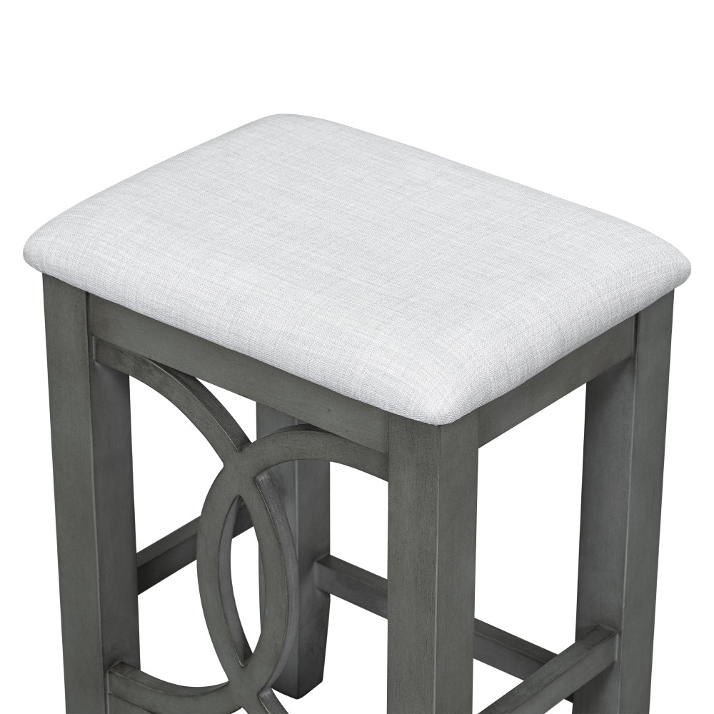 Farmhouse 3-Piece Counter Height Dining Table Set with USB Port