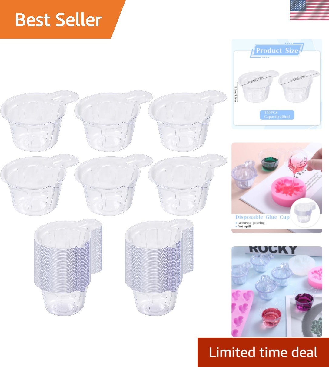 Precision 40ml Disposable Mixing Cups – 150pcs for Mixing Resin & Paint