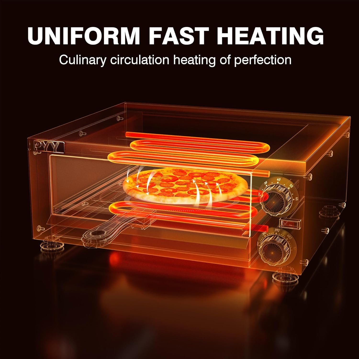 PYY Pizza Oven Indoor Electric Countertop Commercial Stainless