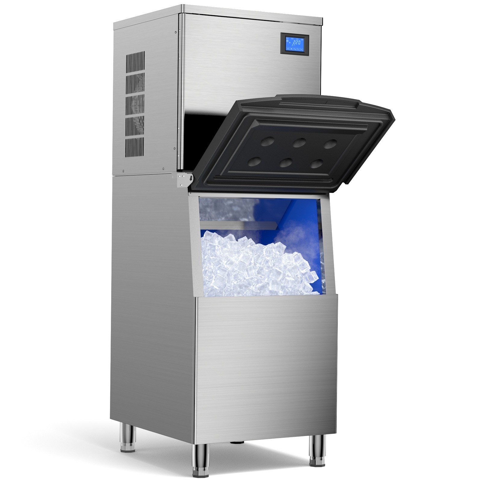 Commercial Ice Maker 650Lbs/24H Under Counter Ice Machine, 450LBS Storage Bin