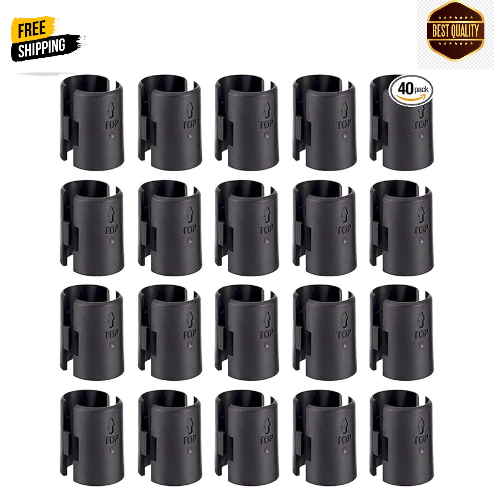 Wire Shelf Clips Shelving Split Sleeves Lock Metal Rack Fits 1″ Post 8/40 Pieces