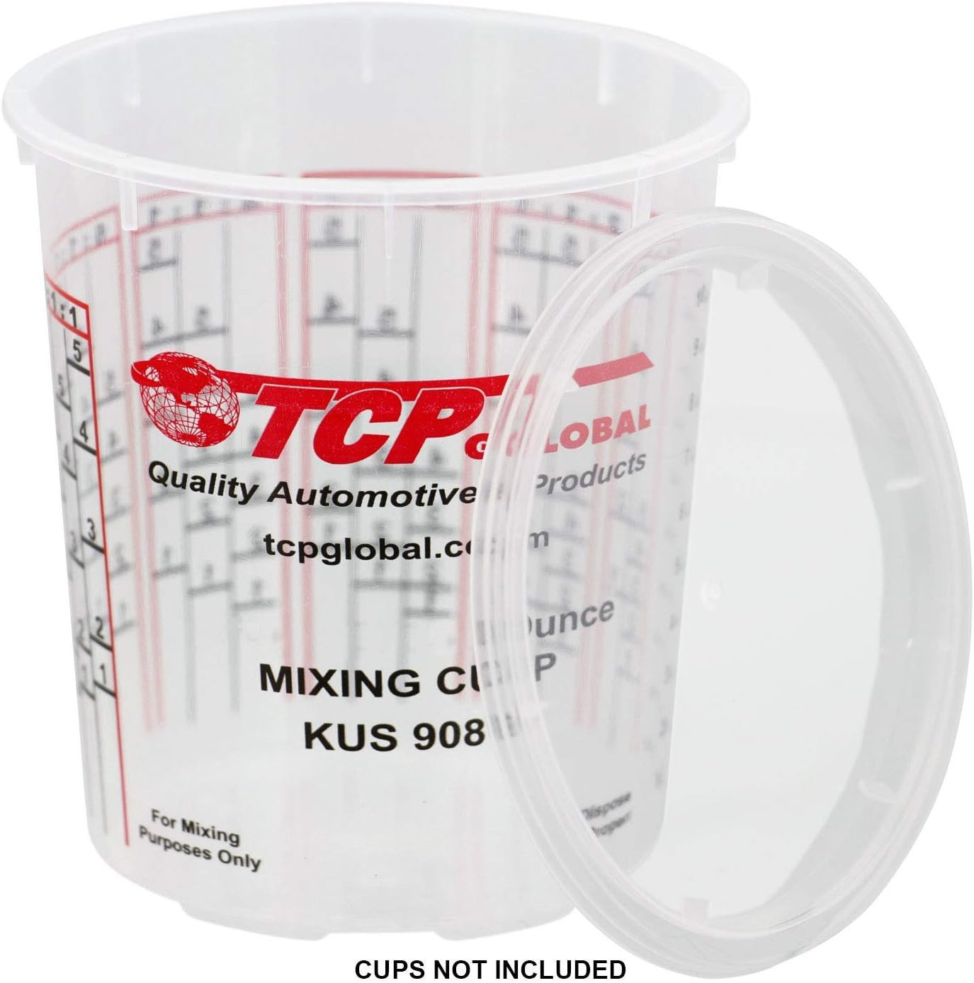 /Tcp Global Full Case of 100 Cups with 50 Lids – 1/2 Pint (10Oz) Paint Mixing Cu