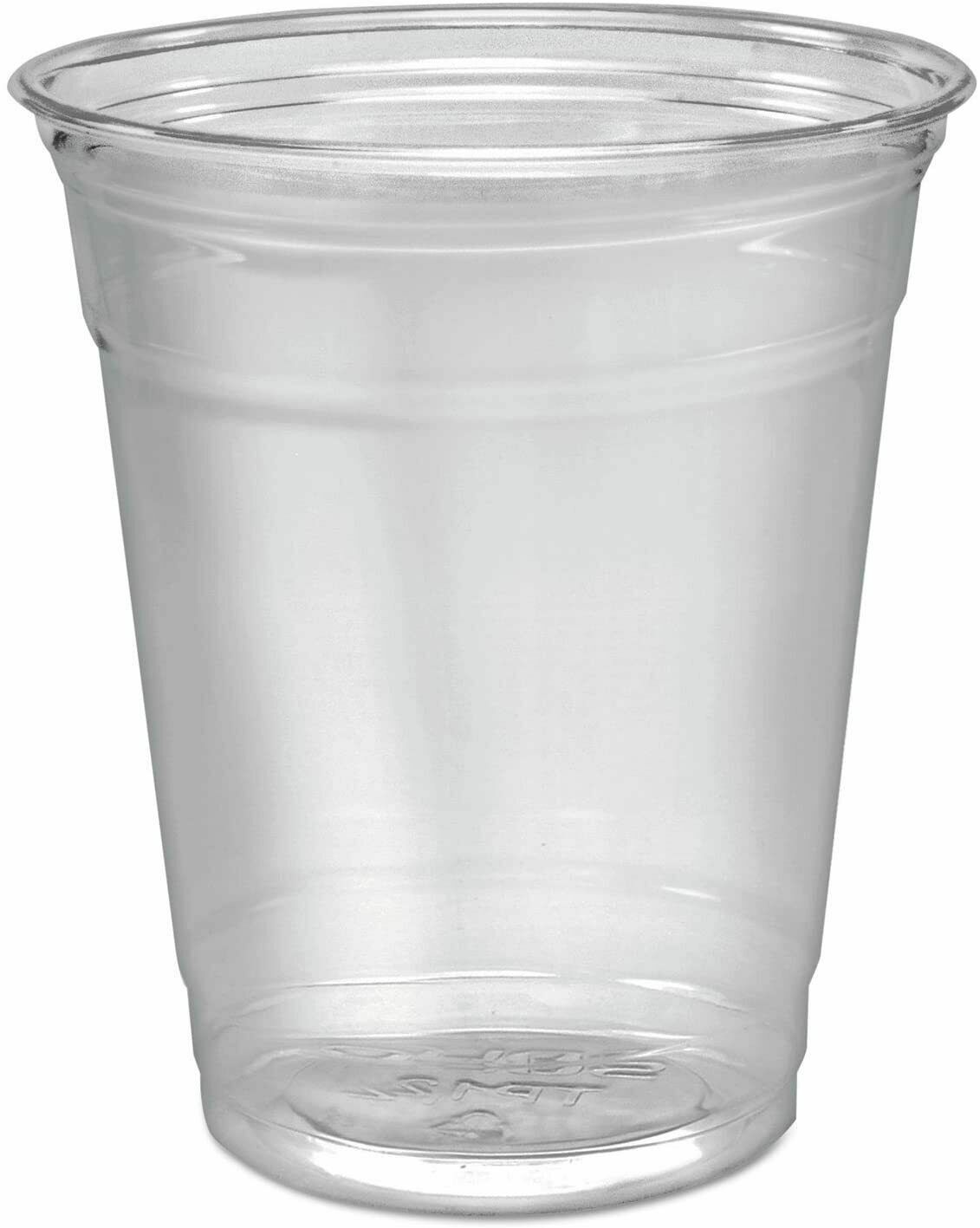 16 Oz Clear Plastic Cups PET Disposable Cold Cups with lids and Straws