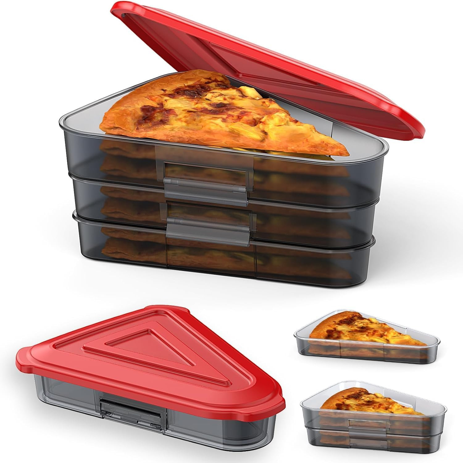 Pizza Storage Container, Expandable Pizza Slice Container, Reusable Pizza Pan Pi