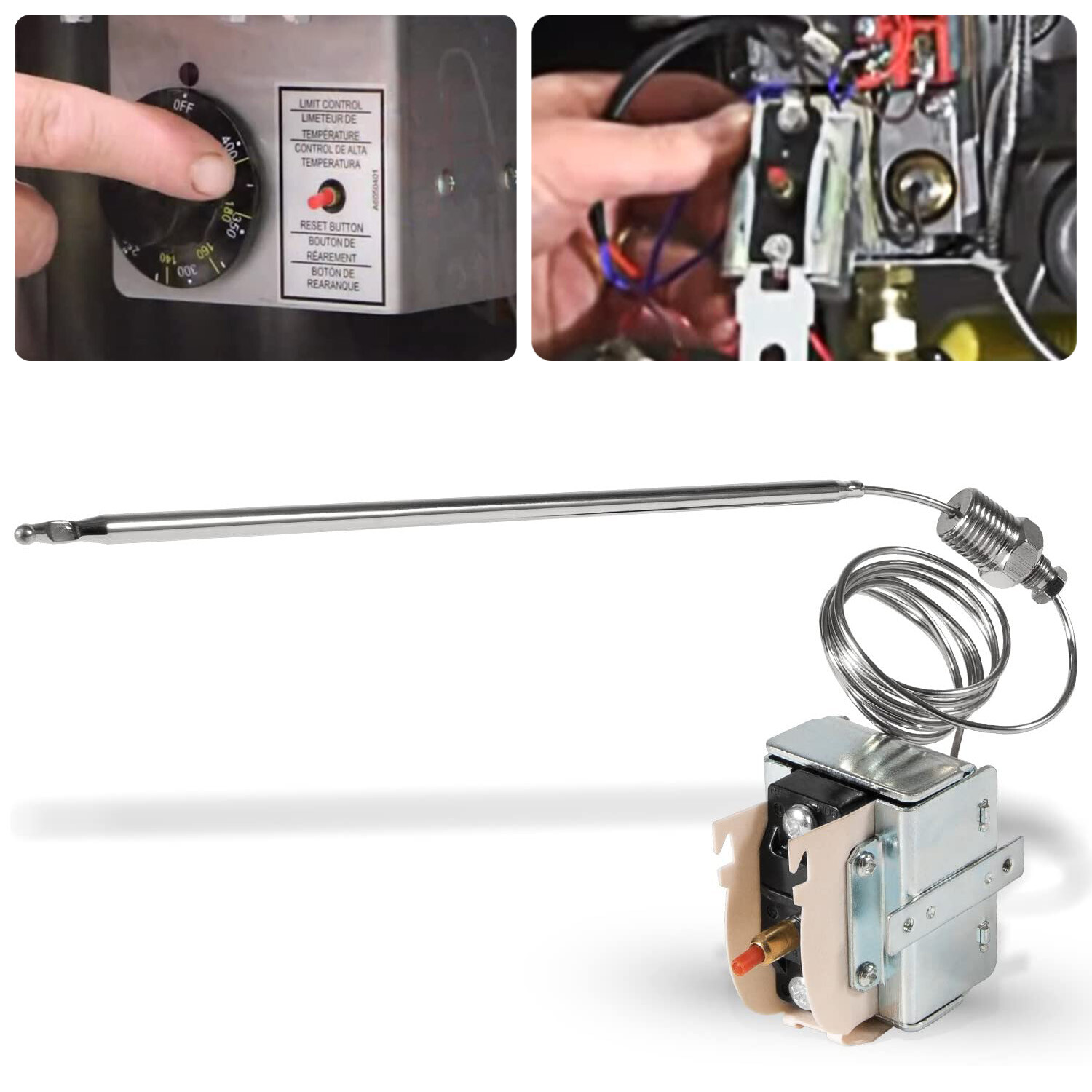 PP10084 High Limit Switch For Pitco Fryers Hi Limit Safety Thermostat 450F 45C+