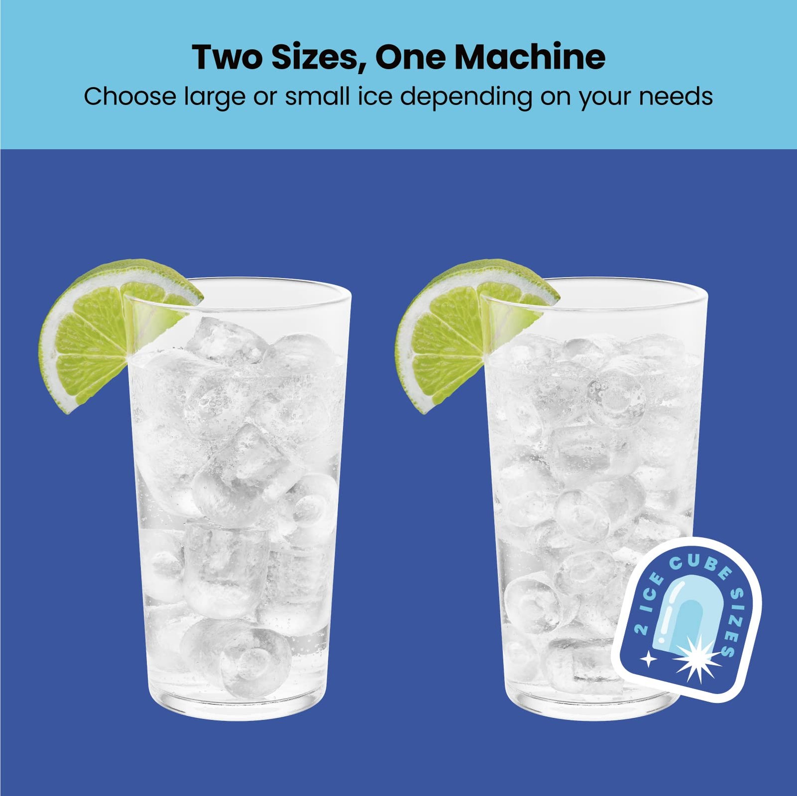 Iceman Dual-Size Countertop Ice Maker Machine, Small – Bullet Ice,