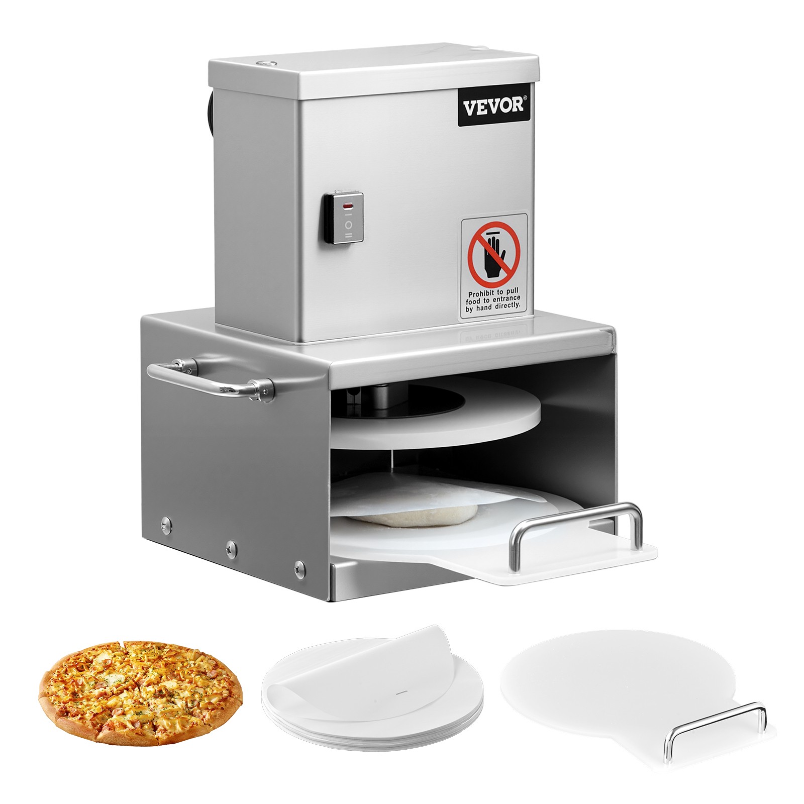 VEVOR 6″ Electric Pizza Dough Press Machine Pizza Pastry Sheeter Stainless Steel