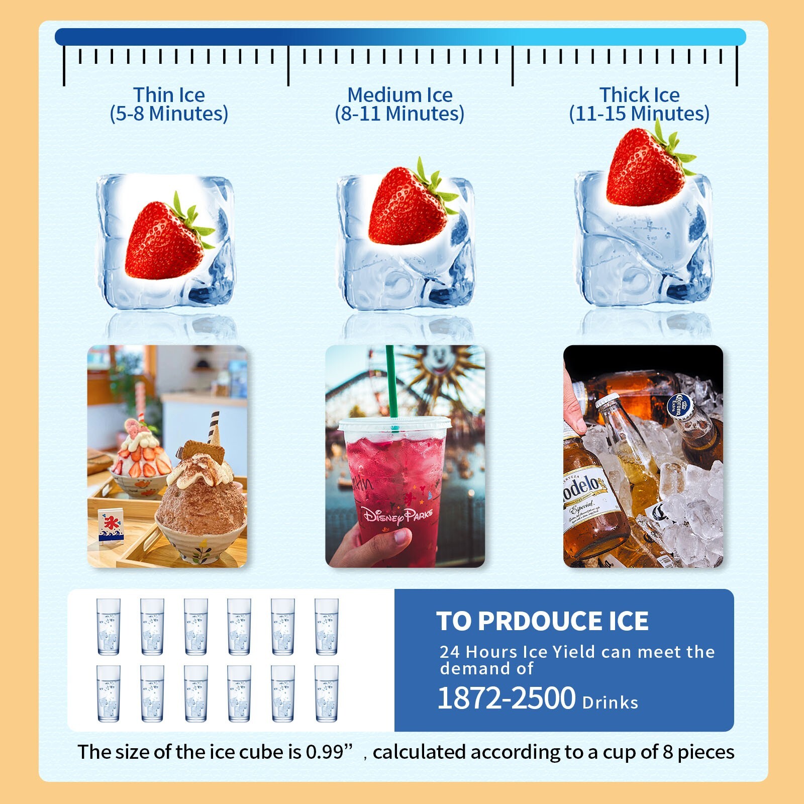 Kolice Commercial Cube Ice Machine Ice Cube Maker-90 LBS/Day,Auto Cleaning