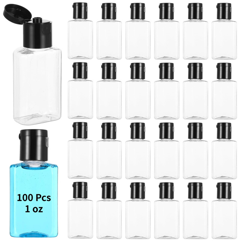 Lnrueg 100 Pcs 1 Oz Travel Bottles – Hand Sanitizer Bottle Mini Clear Bottles