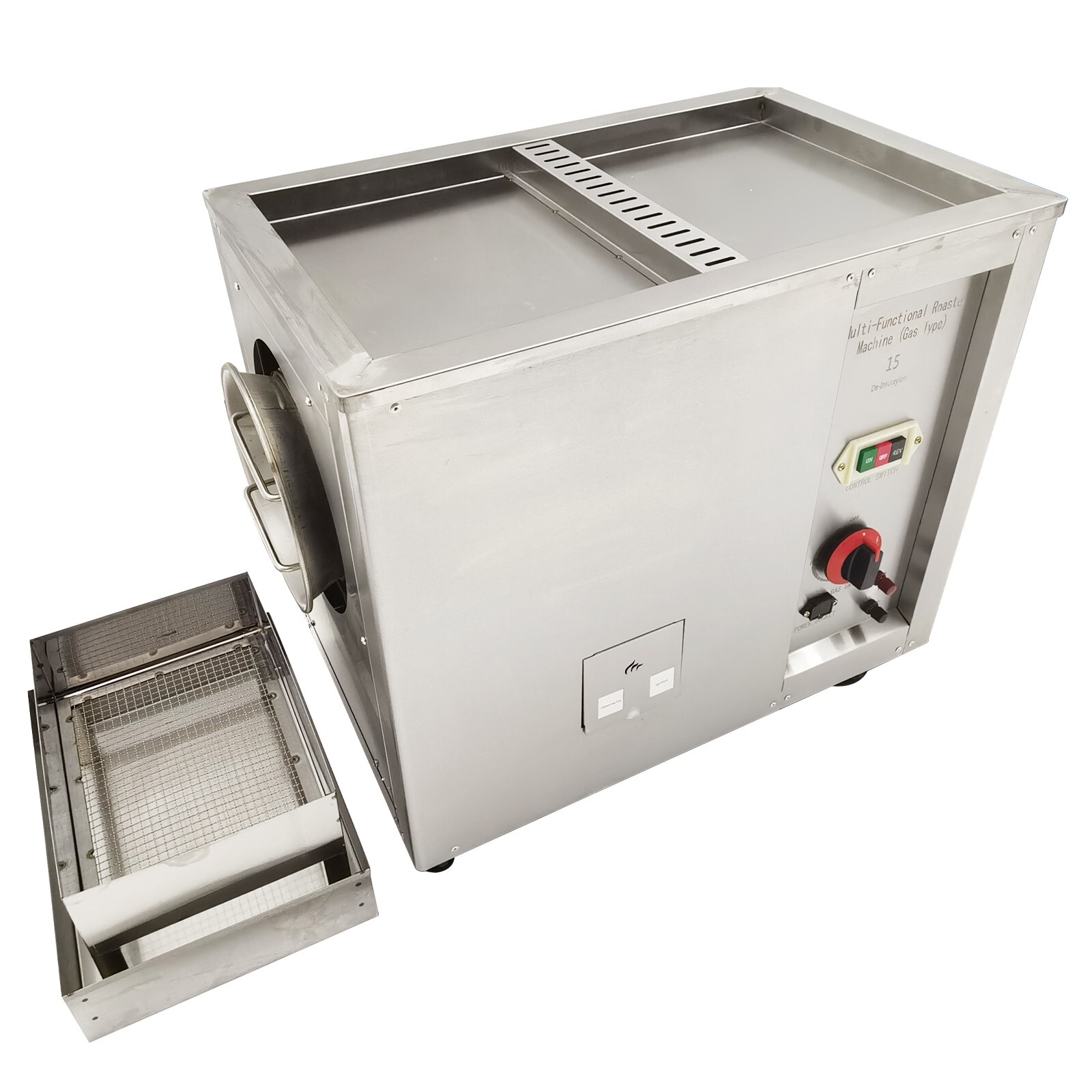 110V 80W Commercial Gas Coffee Roaster 16.5LBS Capacity 0-300℃ for Nuts Beans