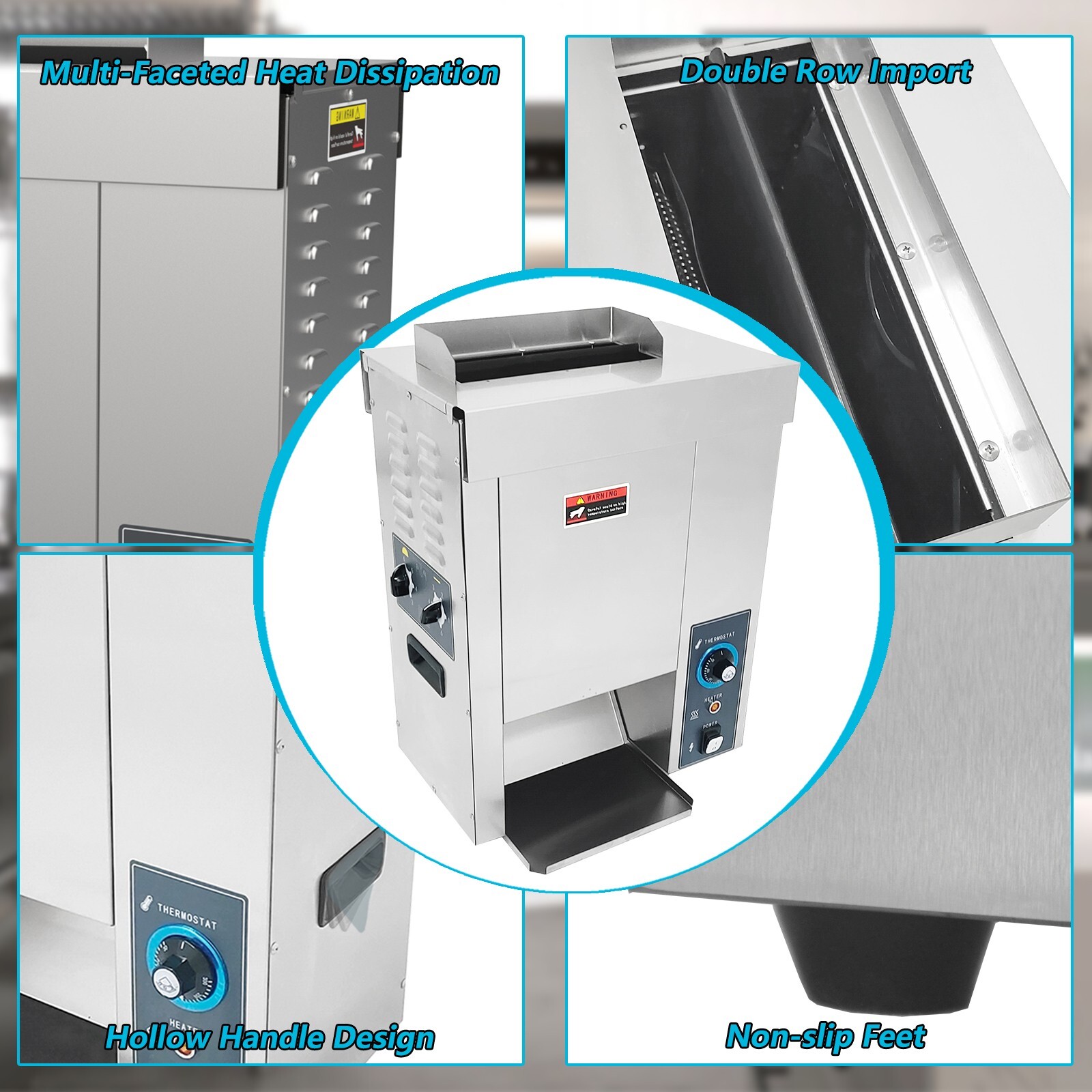 Hakka Vertical Hamburger Toasting Machine Automatic Chain Type Toaster Heater