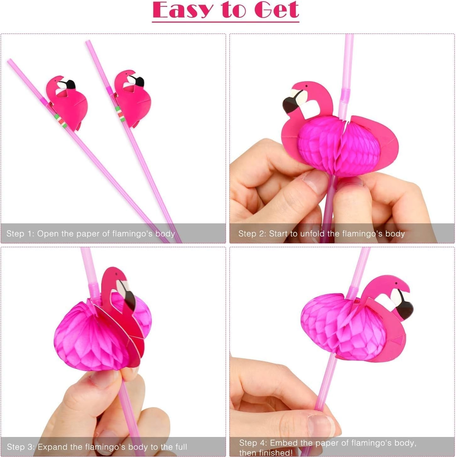 50 Pcs Flamingo Straws Flamingo Drinking Straws Bachelorette Straw Bendable