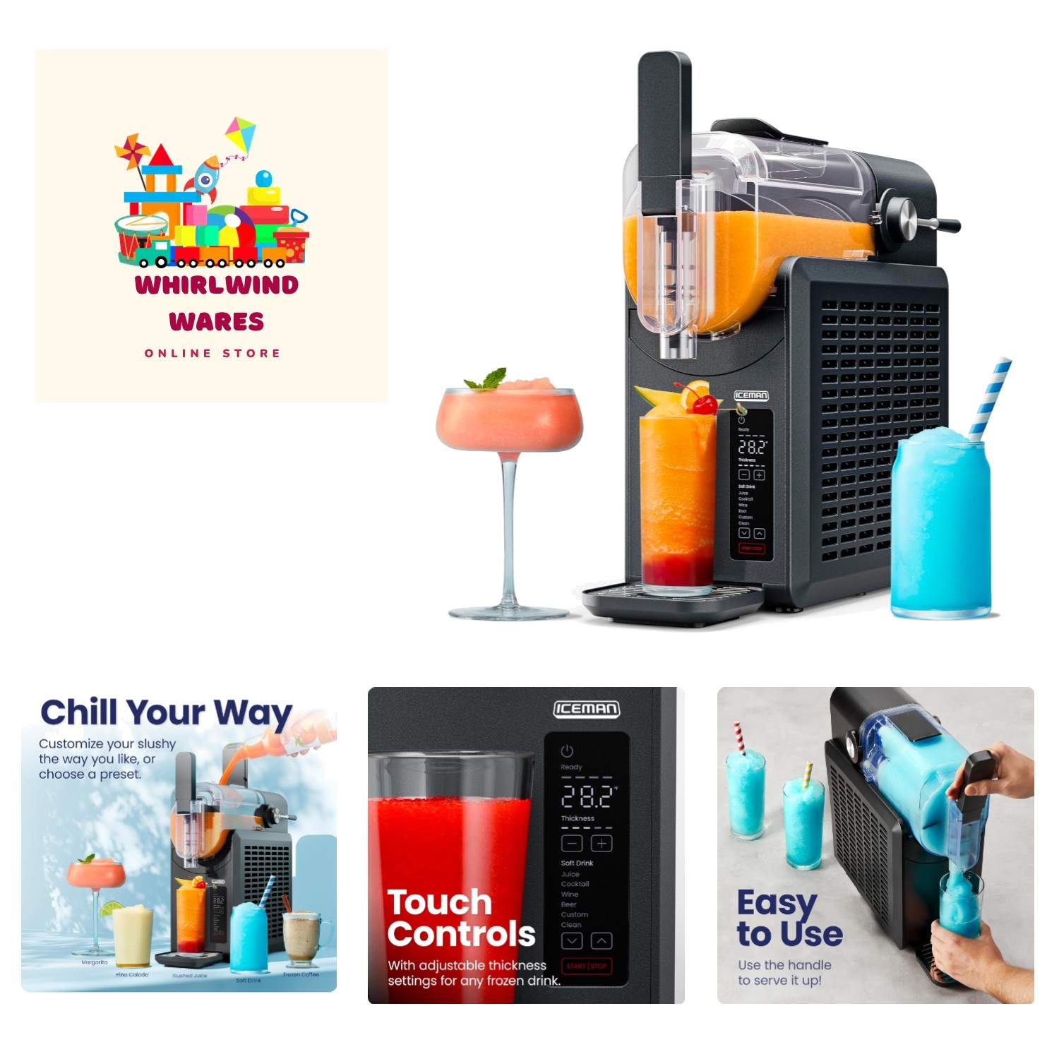 Slush-Ease Slushie Machine, Frozen Drink Maker & Slushy Machine with 5 Preset…