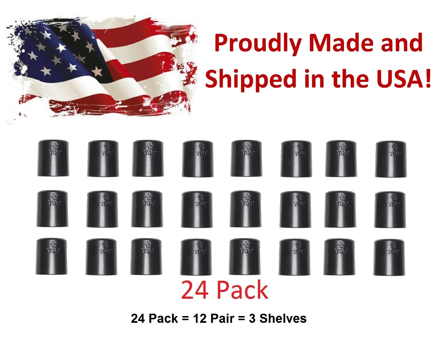 1″ Diameter Wire Shelf Clips Shelving Split Sleeves Lock Locking Plastic 12 pair