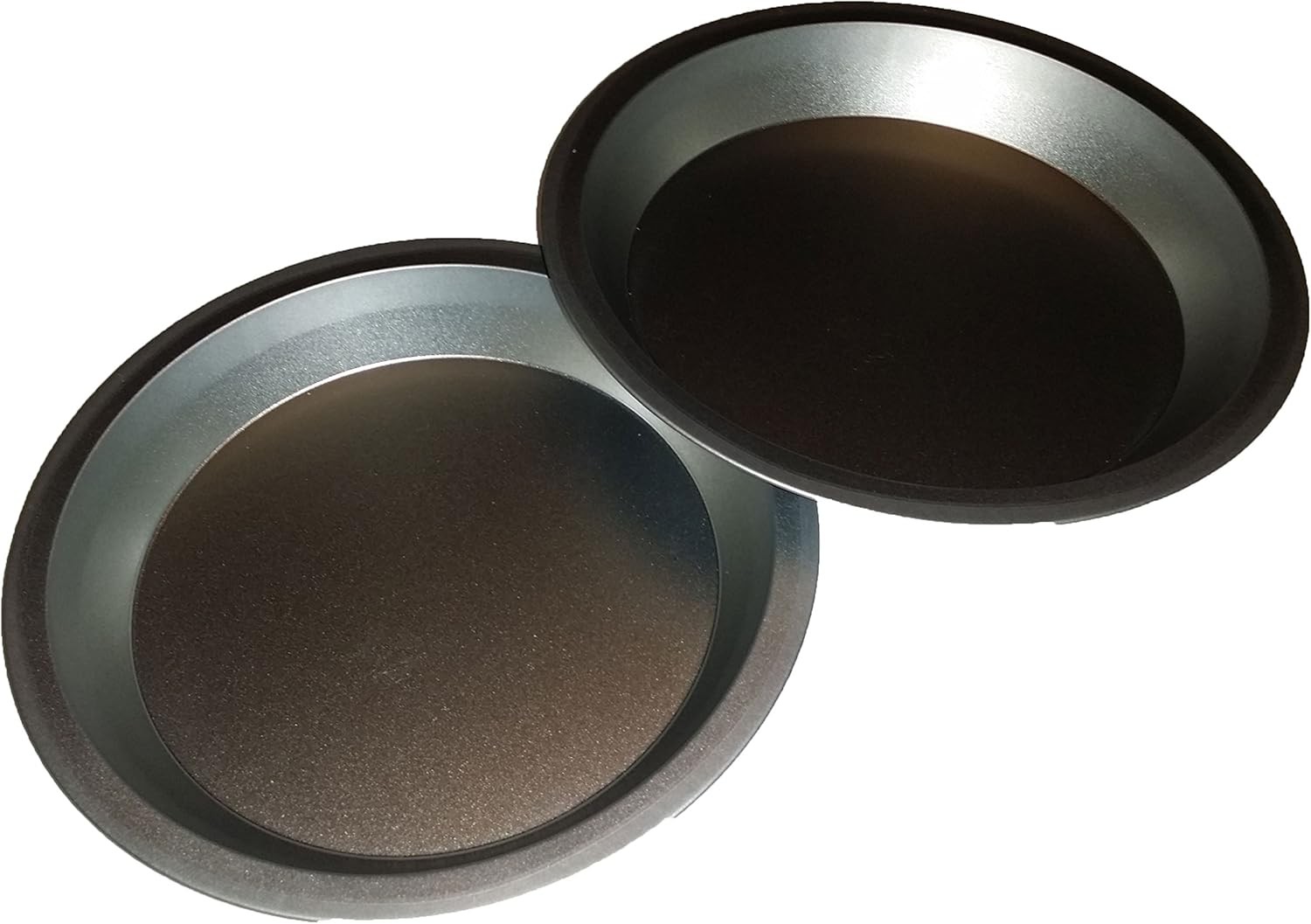 Two 9 inch Pie Pans a Heavy weight steel none sti bakeware set with even